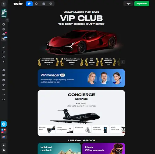 1win VIP Club benefits and tiers