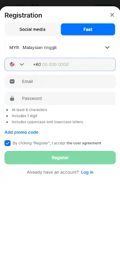 Register on 1win mobile app quickly and start betting